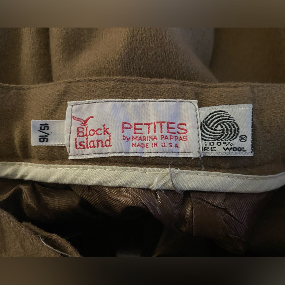 Block Island Petites Brown Wool Pants